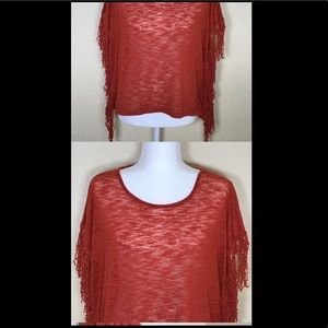 Cato Orange fringe top
